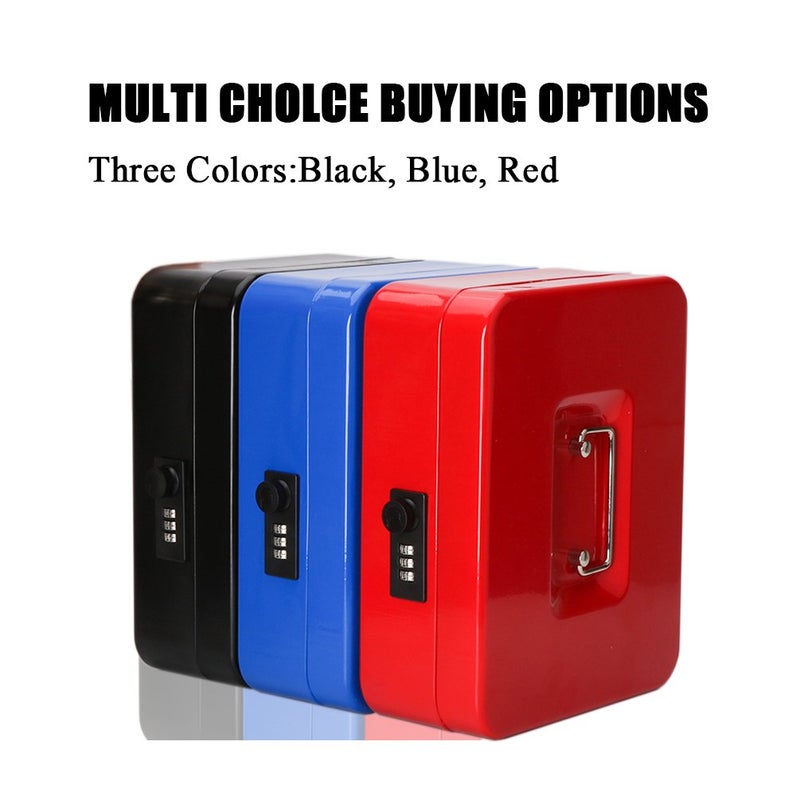 Jssmst Large Cash Box with Combination Lock â€“ Durable Metal Cash Box with Money Tray Red(9.8 x 7.9 x 3.5), SM-CB07003L - Image 5